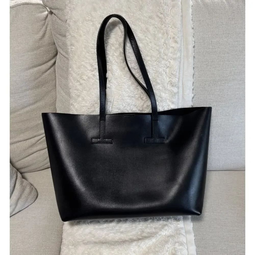 Tom Ford Gray Tote Bag Double Handles Gold Hardware Inner Pockets